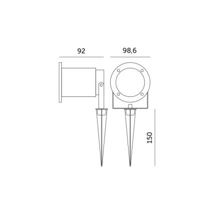 Lámpara exterior LED RGBW regulable BLAKE 1xGU10/4,8W/230V IP65 + mando a distancia