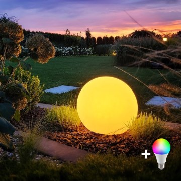 Lámpara exterior LED RGBW regulable GLOBO 1xE27/9W/230V 2700-6500K Ø 30 cm IP44 Wi‑Fi