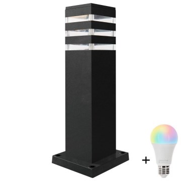 Lámpara exterior LED RGBW regulable TEKSAS 1xE27/9W/230V 2700-6500K Wi-Fi 44 cm IP44 antracita