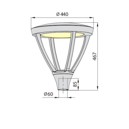 Lámpara exterior PARK PLUS LED/60W/230V 4000K