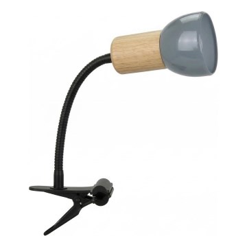 Lámpara flexible con pinza SVENDA 1xE27/60W/230V roble/gris