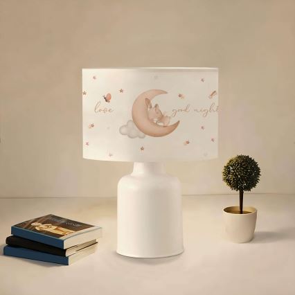 Lámpara infantil CANDY 1xE27/40W/230V blanca/beige