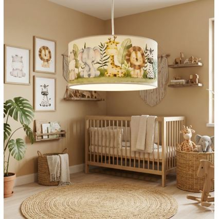 Lámpara infantil KIDS ROOM 1xE27/60W/230V Ø 40 cm — jungla