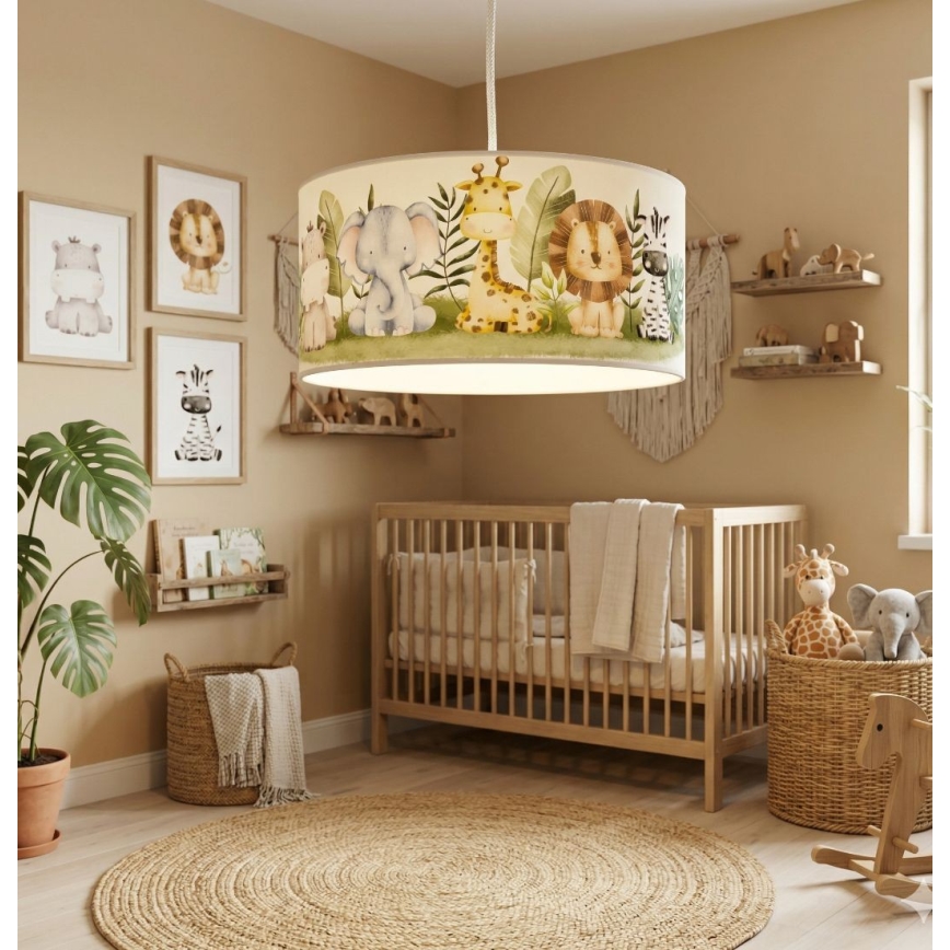 Lámpara infantil KIDS ROOM 1xE27/60W/230V Ø 40 cm — jungla