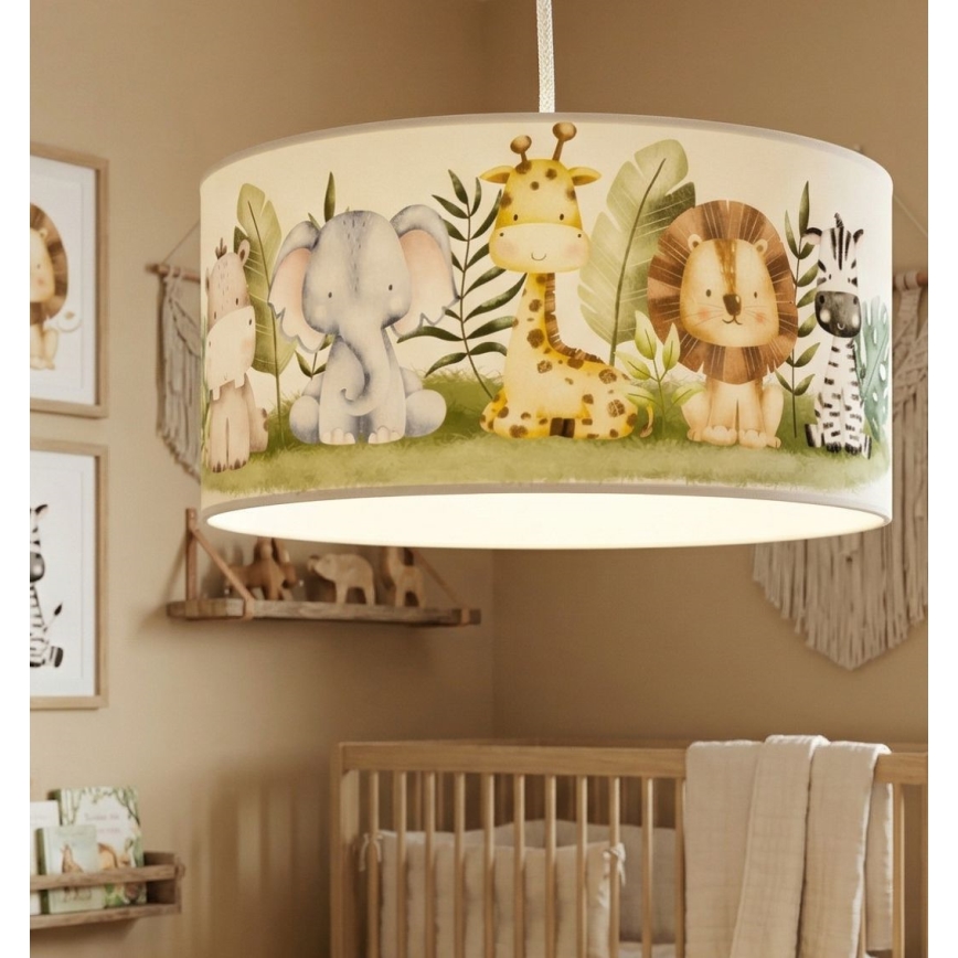 Lámpara infantil KIDS ROOM 1xE27/60W/230V Ø 40 cm — jungla