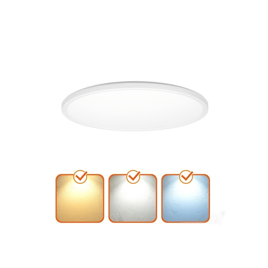 Lámpara LED para baño con sensor de movimiento y crepúsculo NIVERA LED/18W/230V IP54 3000/4000/6000K diámetro 30 cm blanca + mando a distancia
