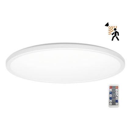 Lámpara LED para baño con sensor de movimiento y crepúsculo NIVERA LED/32W/230V IP54 3000/4000/6000K diámetro 42 cm blanca + mando a distancia