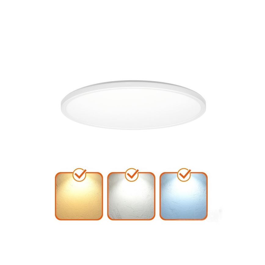 Lámpara LED para baño con sensor de movimiento y crepúsculo NIVERA LED/32W/230V IP54 3000/4000/6000K diámetro 42 cm blanca + mando a distancia
