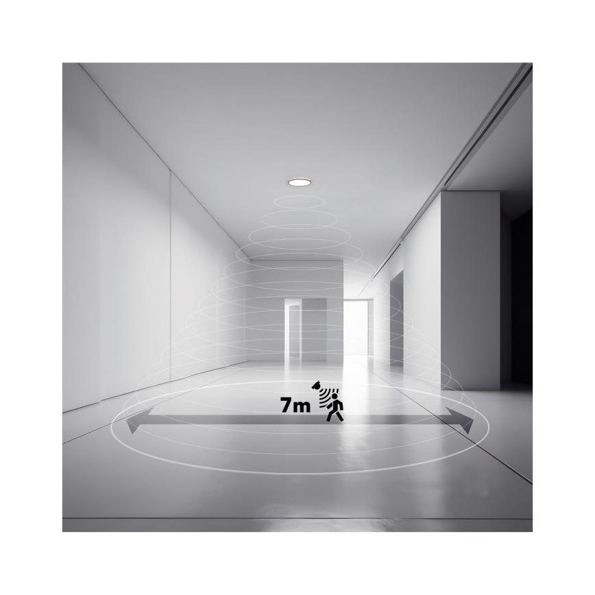 Lámpara LED para baño con sensor de movimiento y crepúsculo NIVERA LED/32W/230V IP54 3000/4000/6000K diámetro 42 cm negra + mando a distancia