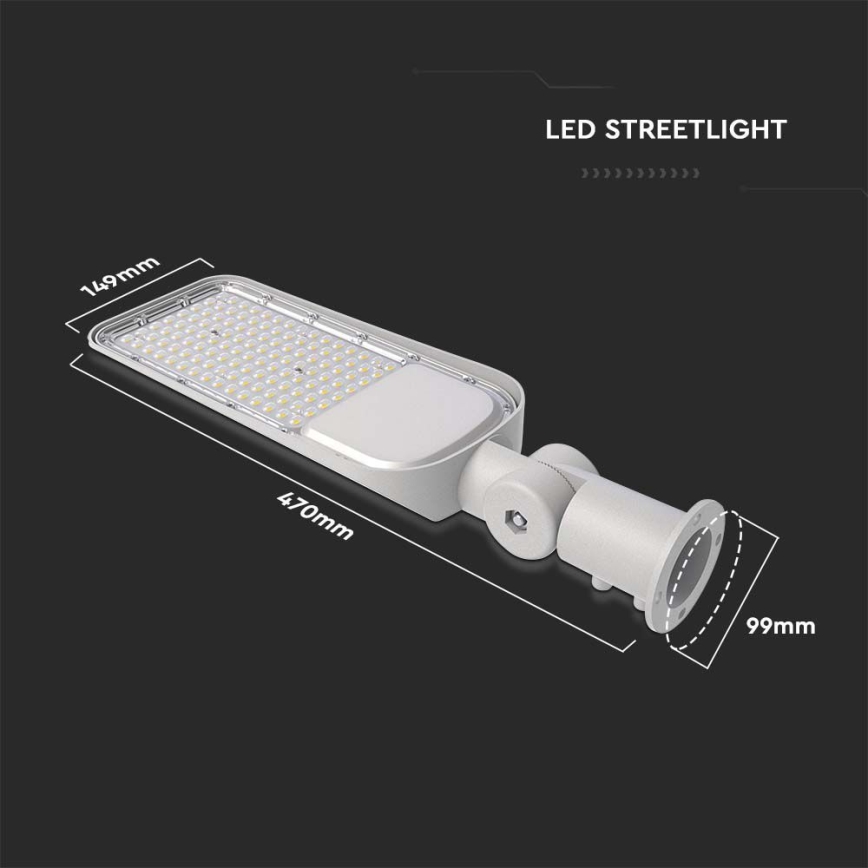 Lámpara LED para exterior CHIP SAMSUNG LED/50W/230V 6500K IP65 gris