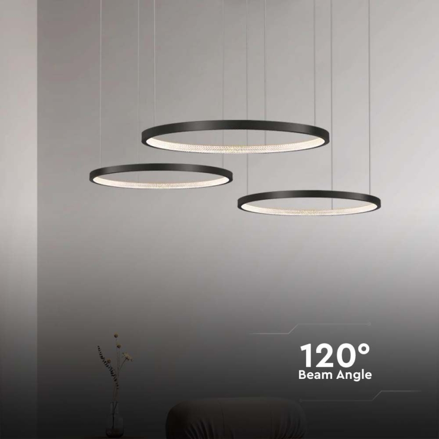 Lámpara LED colgante 3xLED/19W/230V 3000K negro