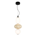 Lámpara LED colgante ASCOLI LED/18W/230V diá. 20 cm beige