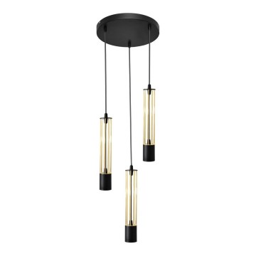 Lámpara LED colgante BARS 3xGU10/4,8W/230V negro/dorado