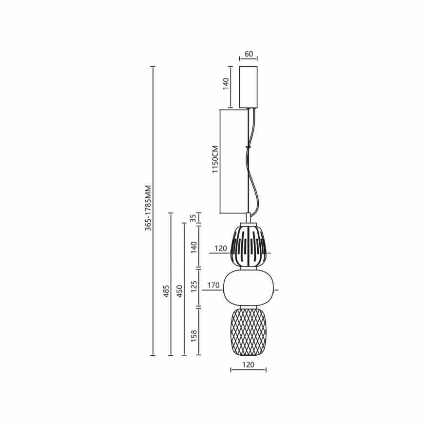 Lámpara LED colgante CARO LED/28W/230V dorado