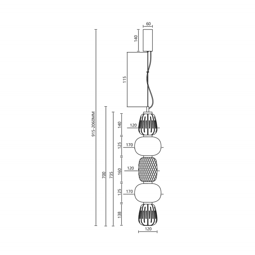Lámpara LED colgante CARO LED/40W/230V dorado