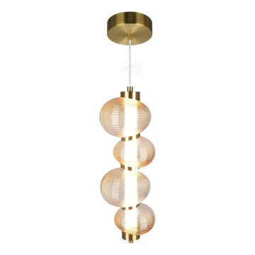 Lámpara LED colgante con cable BOLLA LED/17W/230V Ø 16 cm dorada/beige ahumado