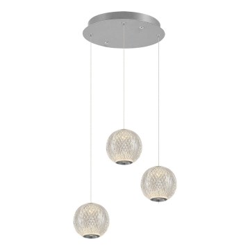Lámpara LED colgante con cable CREMONA 3xLED/5W/230V 3000K cromo mate