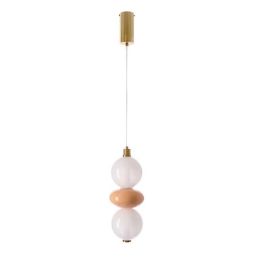 Lámpara LED colgante con cable FLORES LED/12W/230V dorado/naranja