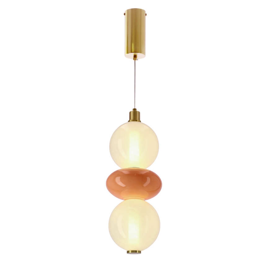 Lámpara LED colgante con cable FLORES LED/12W/230V dorado/naranja
