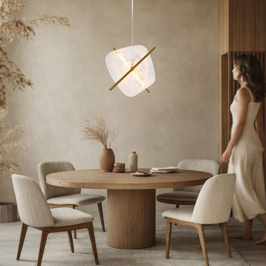 Lámpara LED colgante con cable RELAX LED/15W/230V dorada/blanca