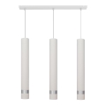 Lámpara LED colgante con cable TUBA 3xGU10/4,8W/230V blanco/cromo brillante