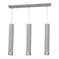 Lámpara LED colgante con cable TUBA 3xGU10/4,8W/230V gris/cromo brillante