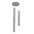 Lámpara LED colgante con cable TUBA 3xGU10/4,8W/230V gris/cromo brillante