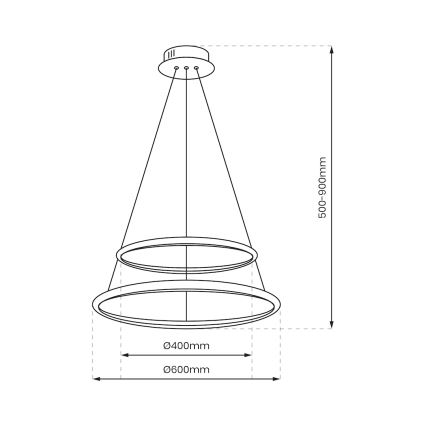 Lámpara LED colgante HOOP LED/51W/230V diá. 60 cm 4000K cromo brillante