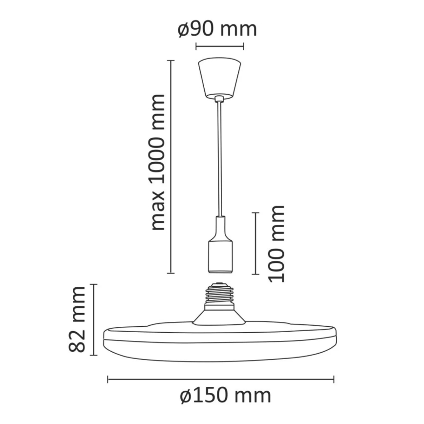 Lámpara LED colgante KIKI 1xE27/10W/230V blanca