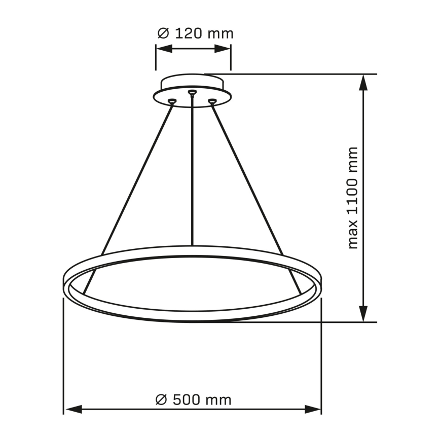 Lámpara LED colgante LEA LED/20W/230V 4000K diá. 50 cm negro