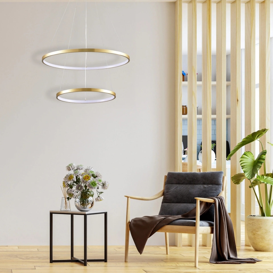 Lámpara LED colgante LEA LED/35W/230V 4000K diá. 60 cm dorado