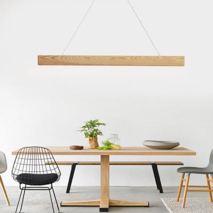 Lámpara LED colgante LED/22W/230V 4000K 120 cm ceniza/madera maciza