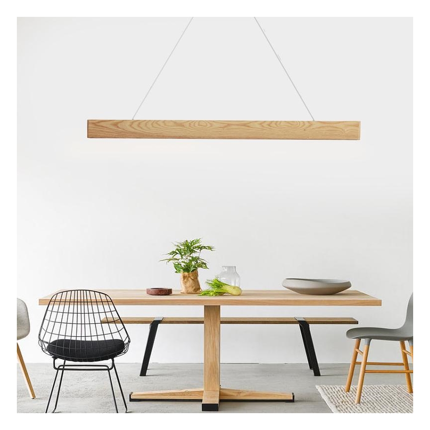 Lámpara LED colgante LED/22W/230V 4000K 120 cm ceniza/madera maciza