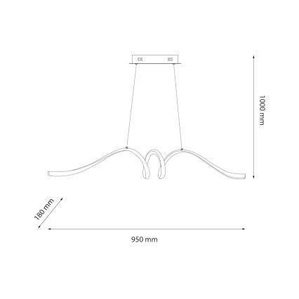 Lámpara LED colgante LOOP LED/28W/230V negro