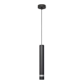 Lámpara LED colgante TUBA 1xGU10/4,8W/230V negro/cromo brillante