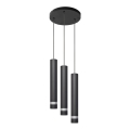 Lámpara LED colgante TUBA 3xGU10/4,8W/230V negro/cromo brillante