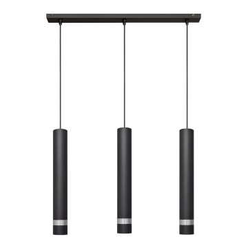 Lámpara LED colgante TUBA 3xGU10/4,8W/230V negro/cromo brillante