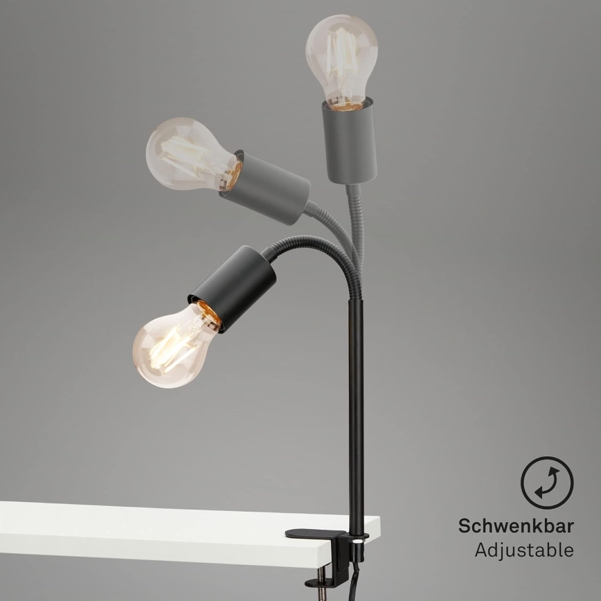 Lámpara LED con pinza 1xE27/4,2W/230V 2700K negra