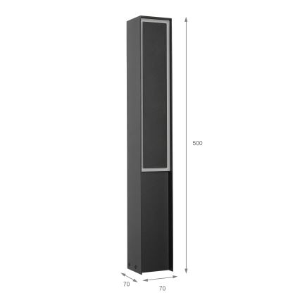 Lámpara LED de exterior MODO, 8 W, 230 V, 4000 K, IP44, 50 cm, negra