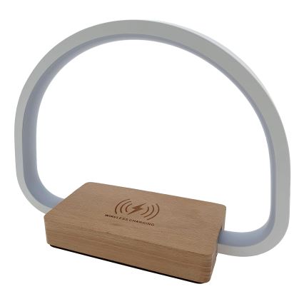 LED Lámpara de mesa táctil regulable con cargador inalámbrico LED/10W/5V 3000/4500/7000K