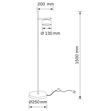 Lámpara LED de pie OFELIA 1xGX53/6W/230V negro/beige