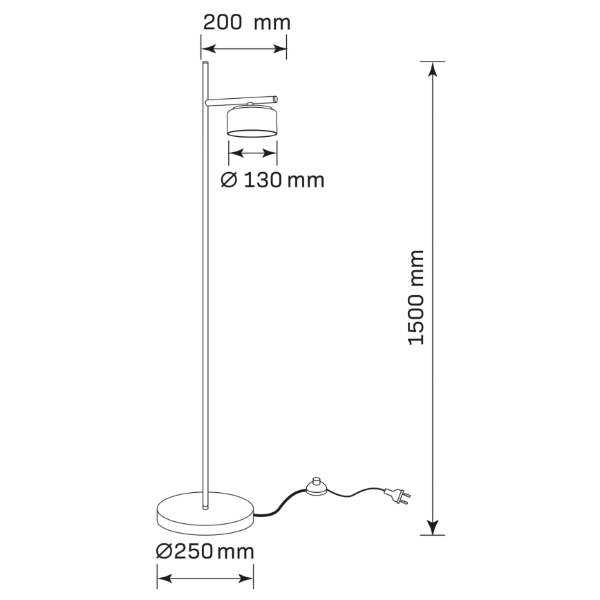 Lámpara LED de pie OFELIA 1xGX53/6W/230V negro/beige