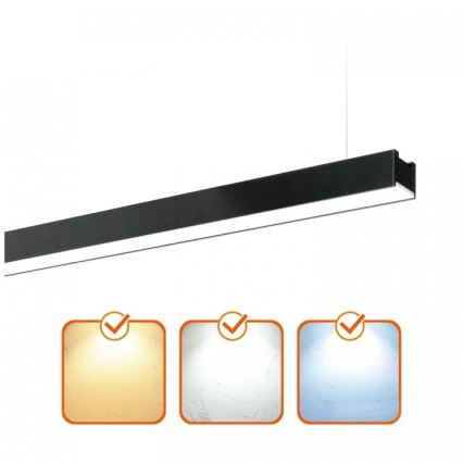 Lámpara LED de techo (superficie o colgante) KOLINE LED/40W/230V 3000/4000/6500K 120 cm negra
