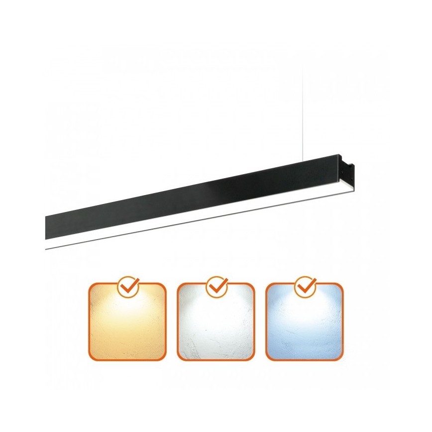 Lámpara LED de techo (superficie o colgante) KOLINE LED/40W/230V 3000/4000/6500K 120 cm negra