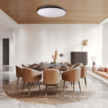 Lámpara de techo LED regulable KERN LED/80W/230V 3000-6000K Ø 80 cm negra + mando a distancia