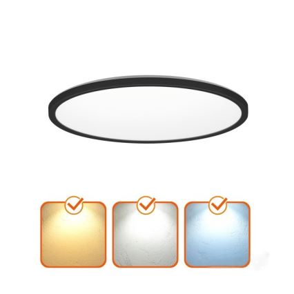 Lámpara de techo LED para baño NIVERA LED/12W/230V IP54 3000/4000/6000K diámetro 22,5 cm negro