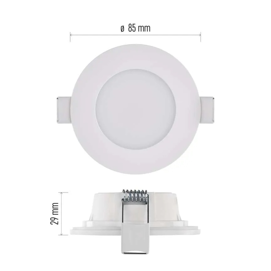 Lámpara empotrada LED para baño LORI LED/4,5W/230V IP65 2700/4000K Ø 8,5 cm blanca