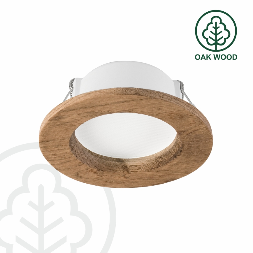Lámpara empotrada LED WOODY SPOT LED/5,5W/230V 4000K nogal Ø 10 cm