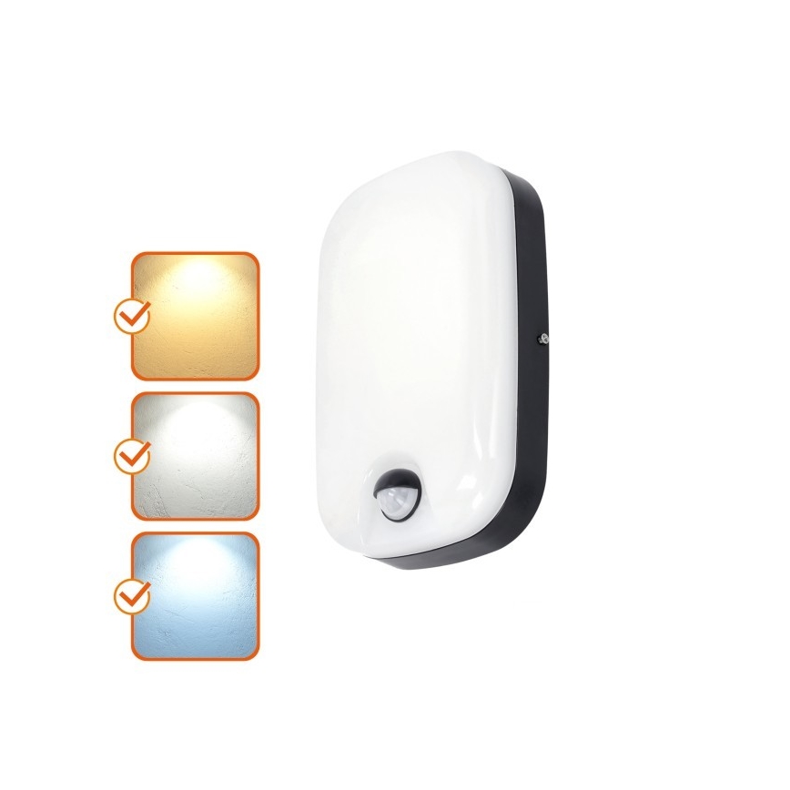 Lámpara de pared LED exterior con sensor de movimiento y crepúsculo BAVANO LED/15W/230V 3000/4000/5700K IP54