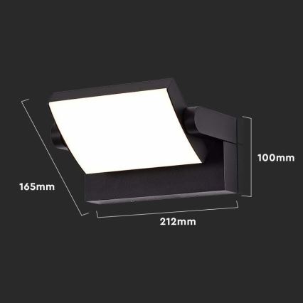 Lámpara de pared LED exterior LED/17W/230V 4000K IP65 negra